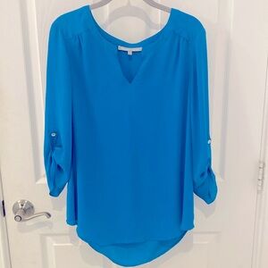 Daniel Rainn 3/4 sleeve blouse notched v-neck size M